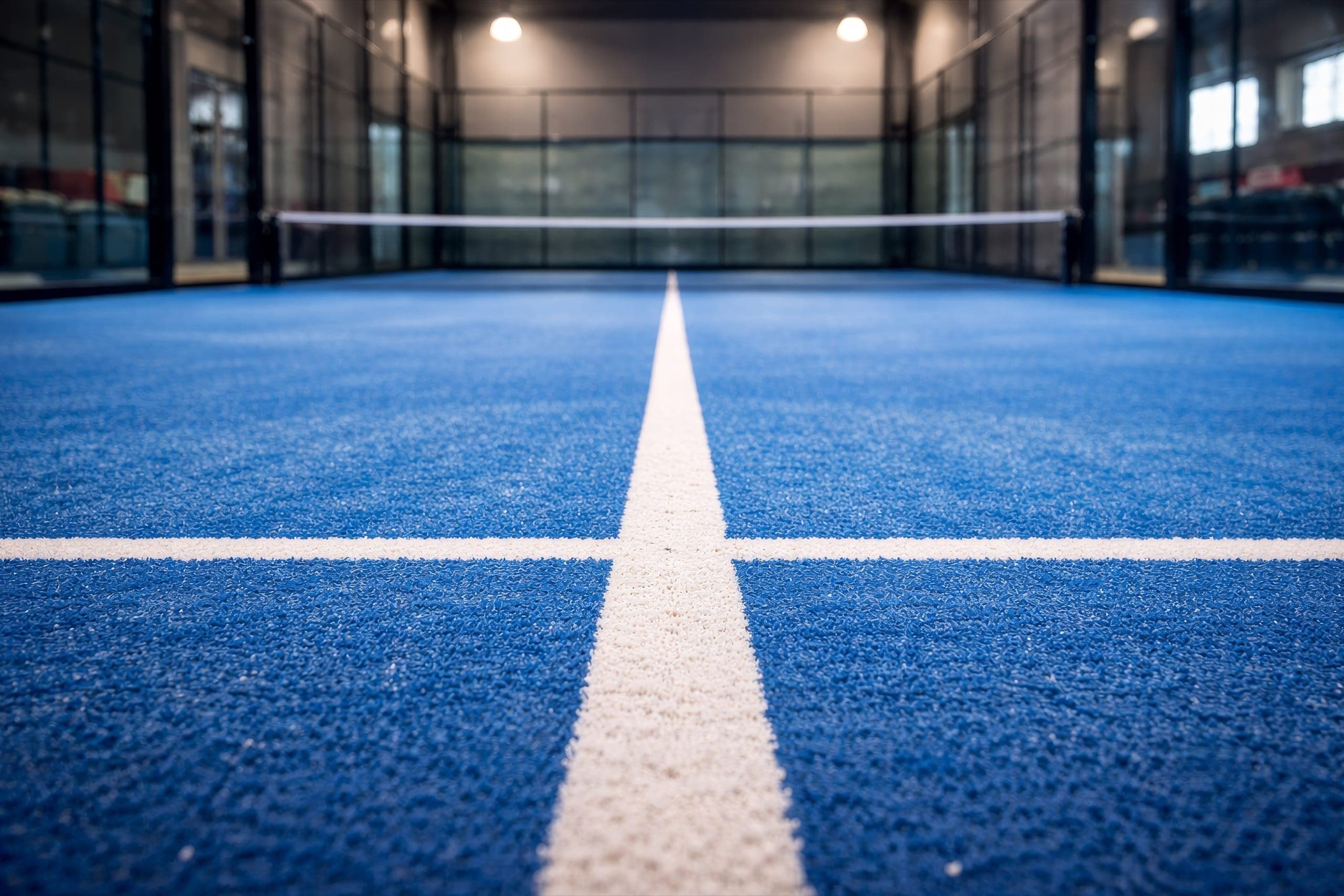 Quadra de padel com grama sintética instalada